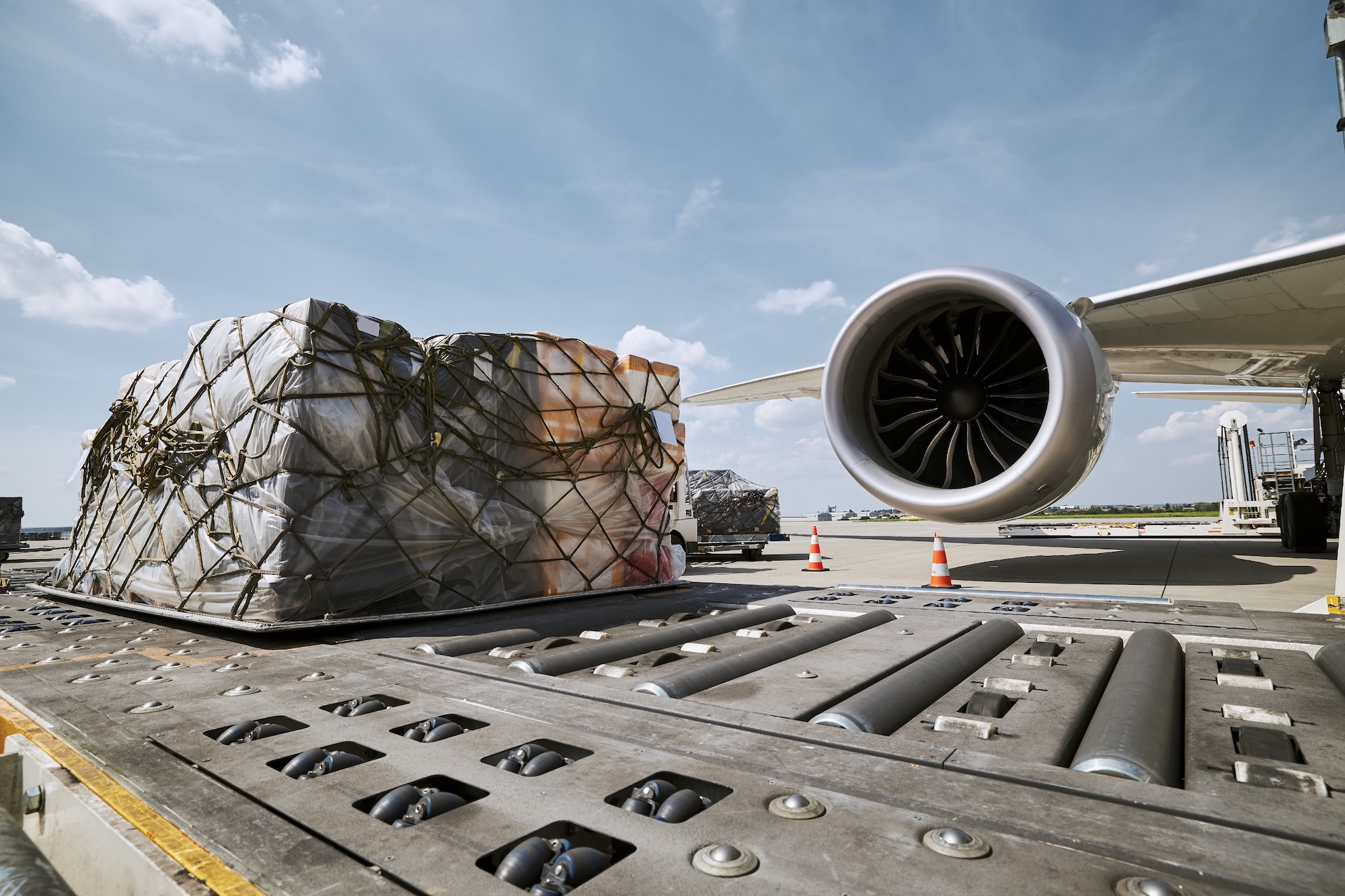 Air freight rates for cargo moving through an airport